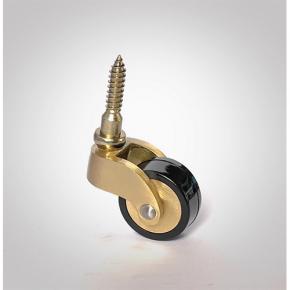 Brass Caster  Wheels with Black Rubber Wheel